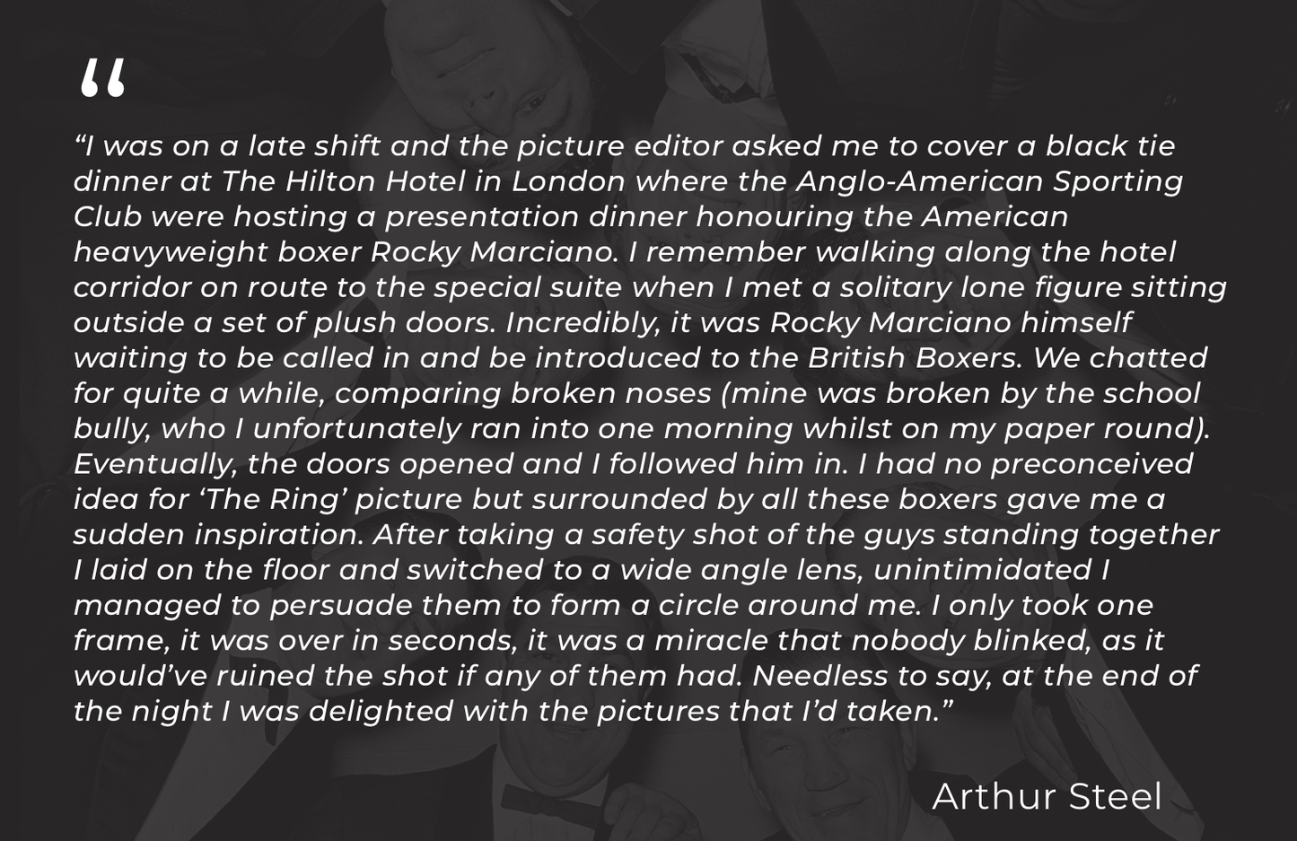 Arthur Steel: The Ring, Rocky Marciano-The Darkroom Society