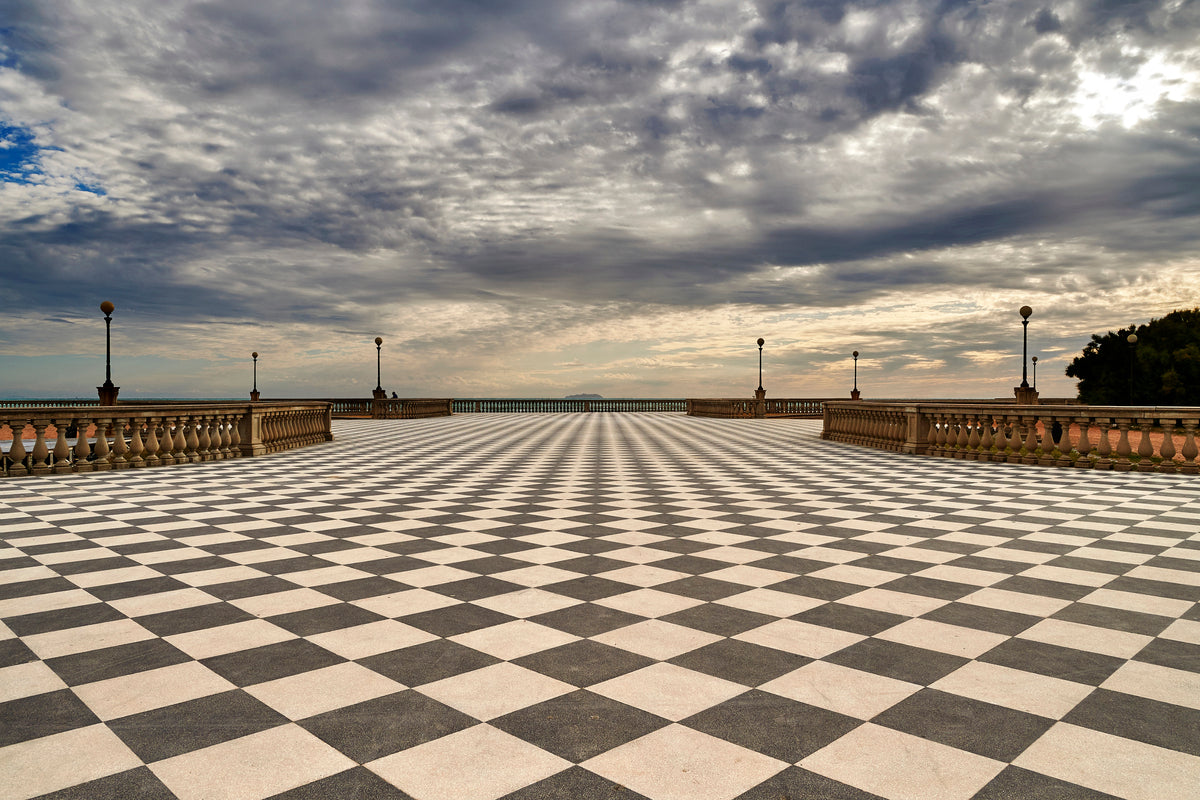 At the Terrazza Mascagni in Livorno, Tuscany in Italy