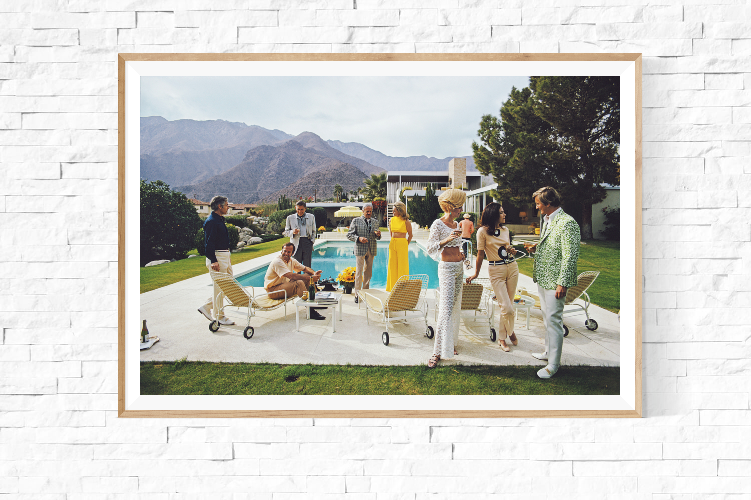 Framed Slim Aarons: Palm Springs Party Poolside photo for sale Getty Images Gallery
