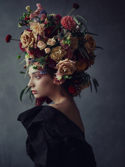 Woman in Floral Headress by Igor Ustynskyy-The Darkroom Society
