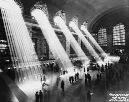 Sun Beams into Grand Central Station by Hal Morey-The Darkroom Society