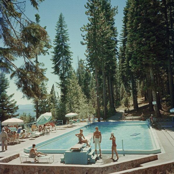 Slim Aarons: Pool at Lake Tahoe photo for sale Getty Images Gallery
