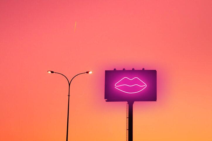 Neon Light and Sunset Sky by Artur Debat