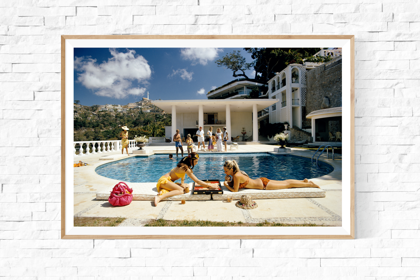 Framed Slim Aarons: Poolside Backgammon photo for sale Getty Images Gallery